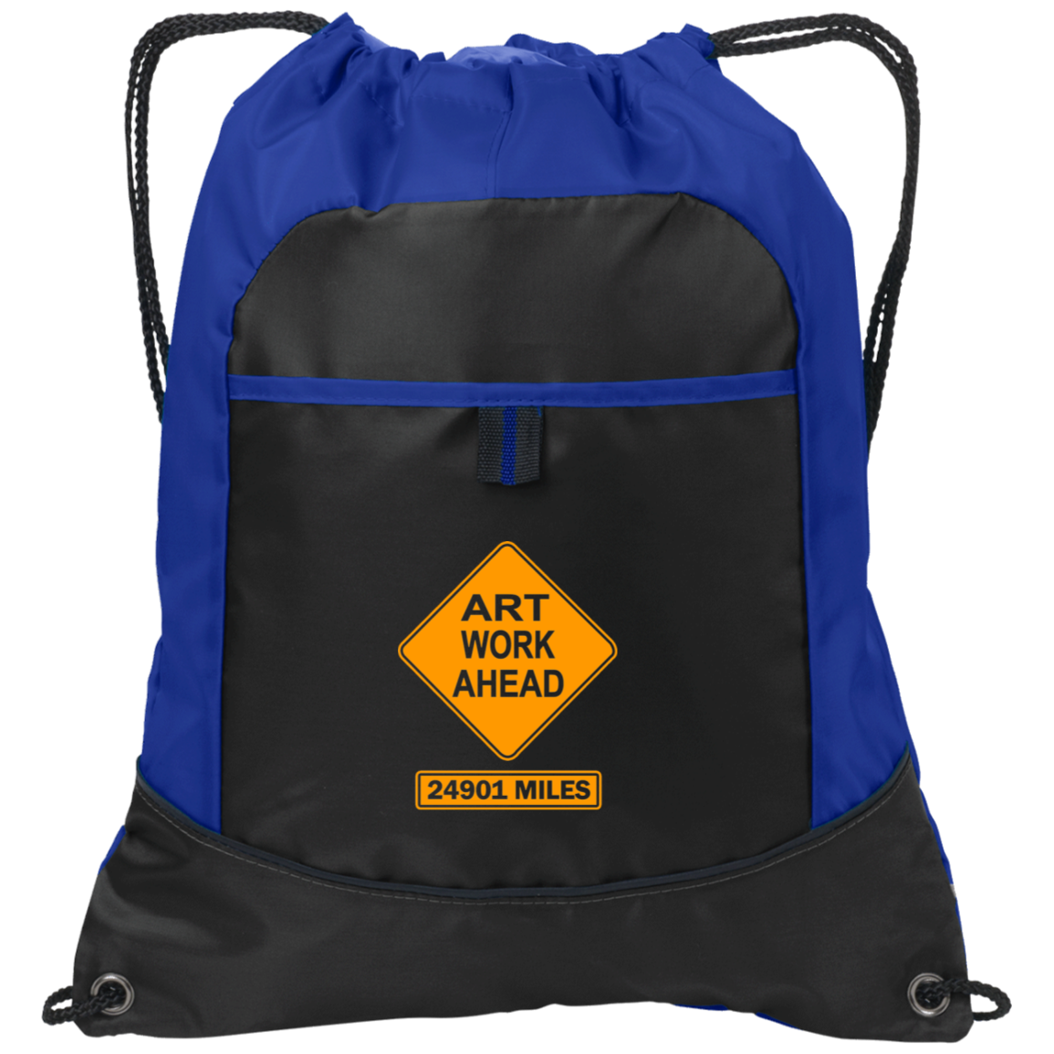 ArtichokeUSA Custom Design. Art Work Ahead. 24,901 Miles (Miles Around the Earth). Pocket Cinch Pack