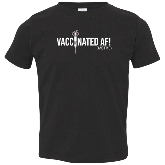 ArtichokeUSA Custom Design. Vaccinated AF (and fine). Toddler Jersey T-Shirt