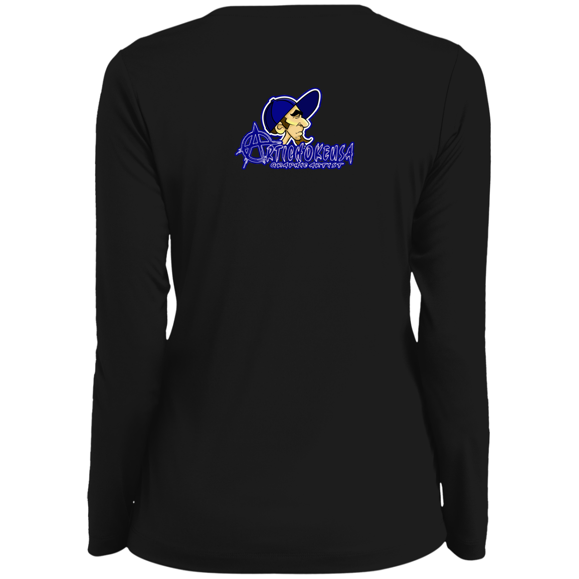 ZZ#20 ArtichokeUSA Characters and Fonts. "Clem" Let’s Create Your Own Design Today. Ladies' Moisture-Wicking Long Sleeve V-Neck Tee