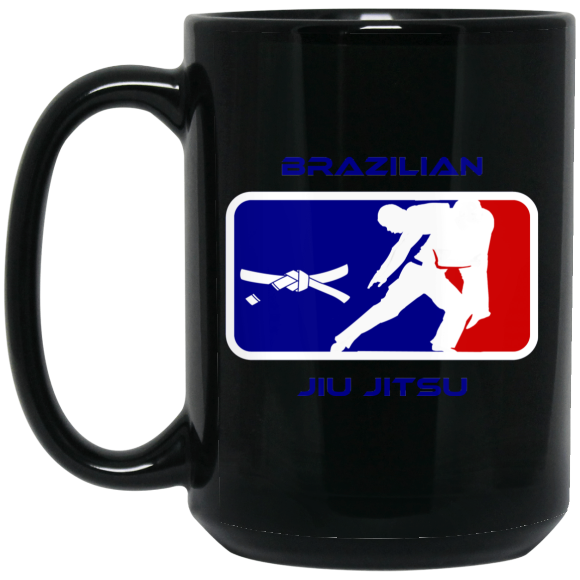 Artichoke Fight Gear Custom Design #2. BJJ MLB Parody v1. 15 oz. Black Mug