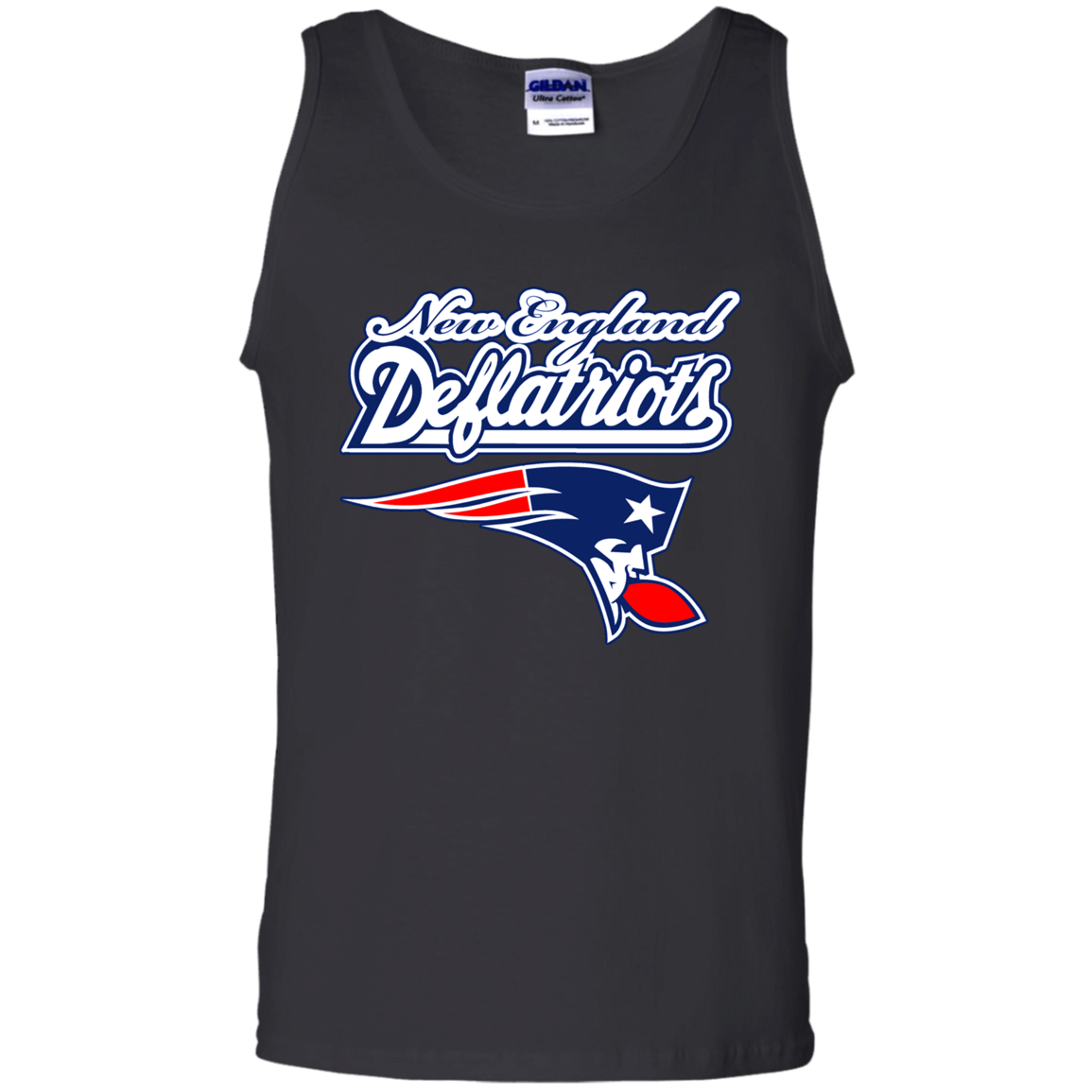 ArtichokeUSA Custom Design. New England Deflatriots. New England Patriots Parody. Men's 100% Cotton Tank Top