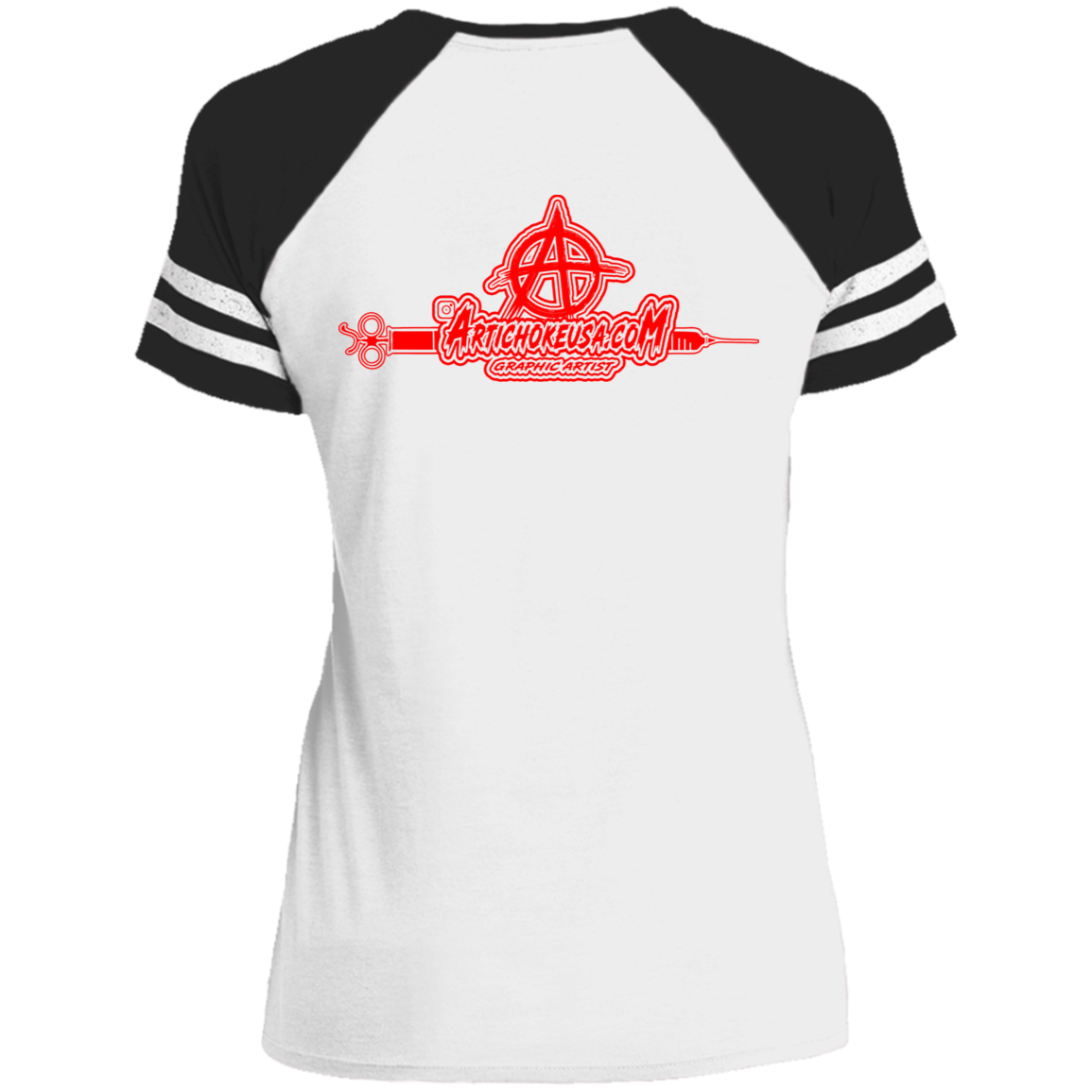 ArtichokeUSA Custom Design. Vaccinated AF (and fine). Ladies' Game V-Neck T-Shirt