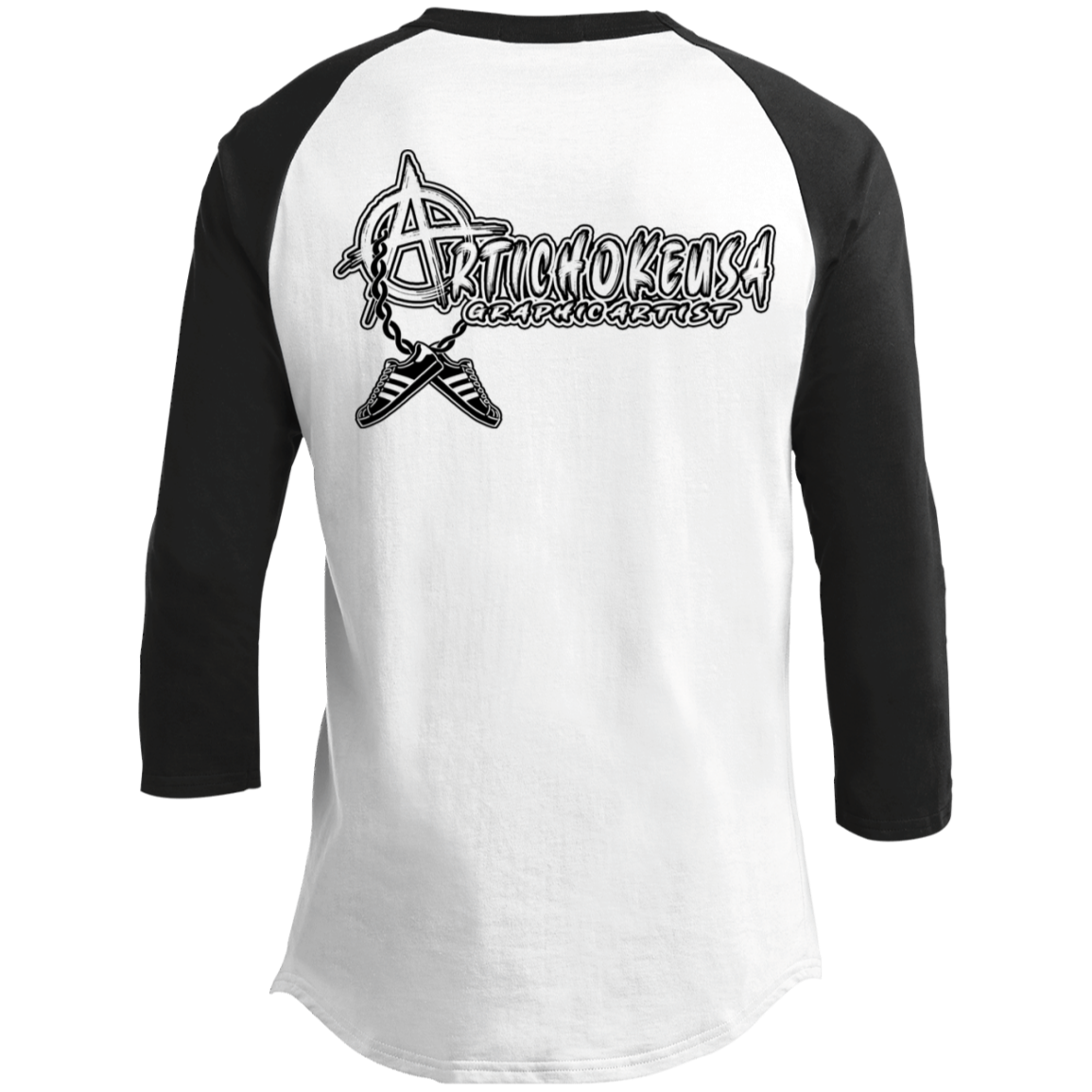 ArtichokeUSA Custom Design. Straight Outta Old School. The GOATs of Rap. Fan Art. 3/4 Raglan Sleeve Shirt