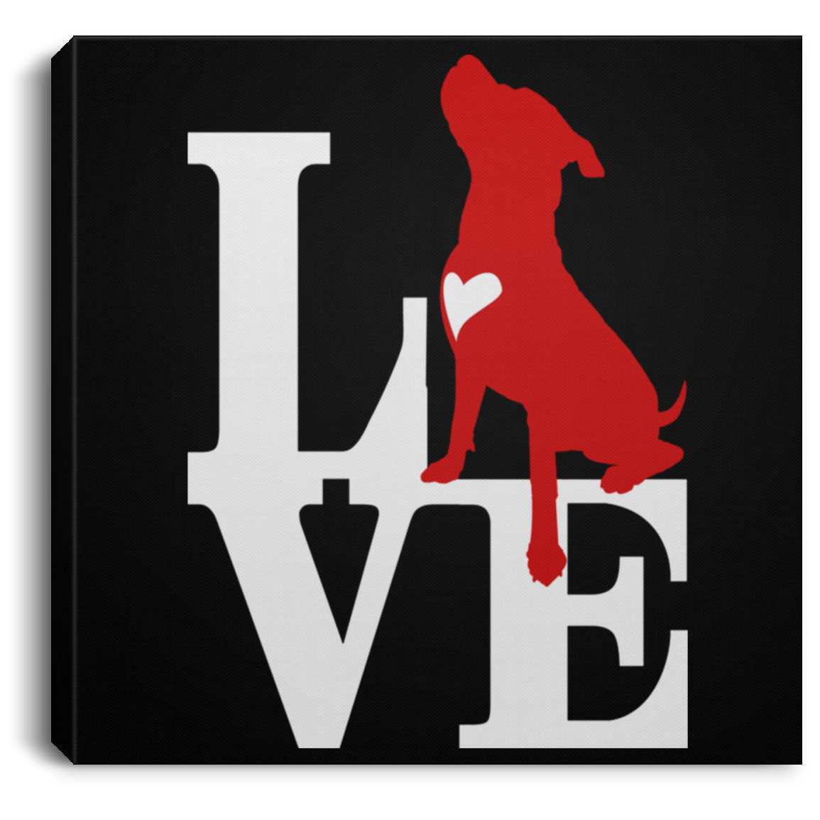 ArtichokeUSA Custom Design. Pitbull Love. Square Canvas .75in Frame