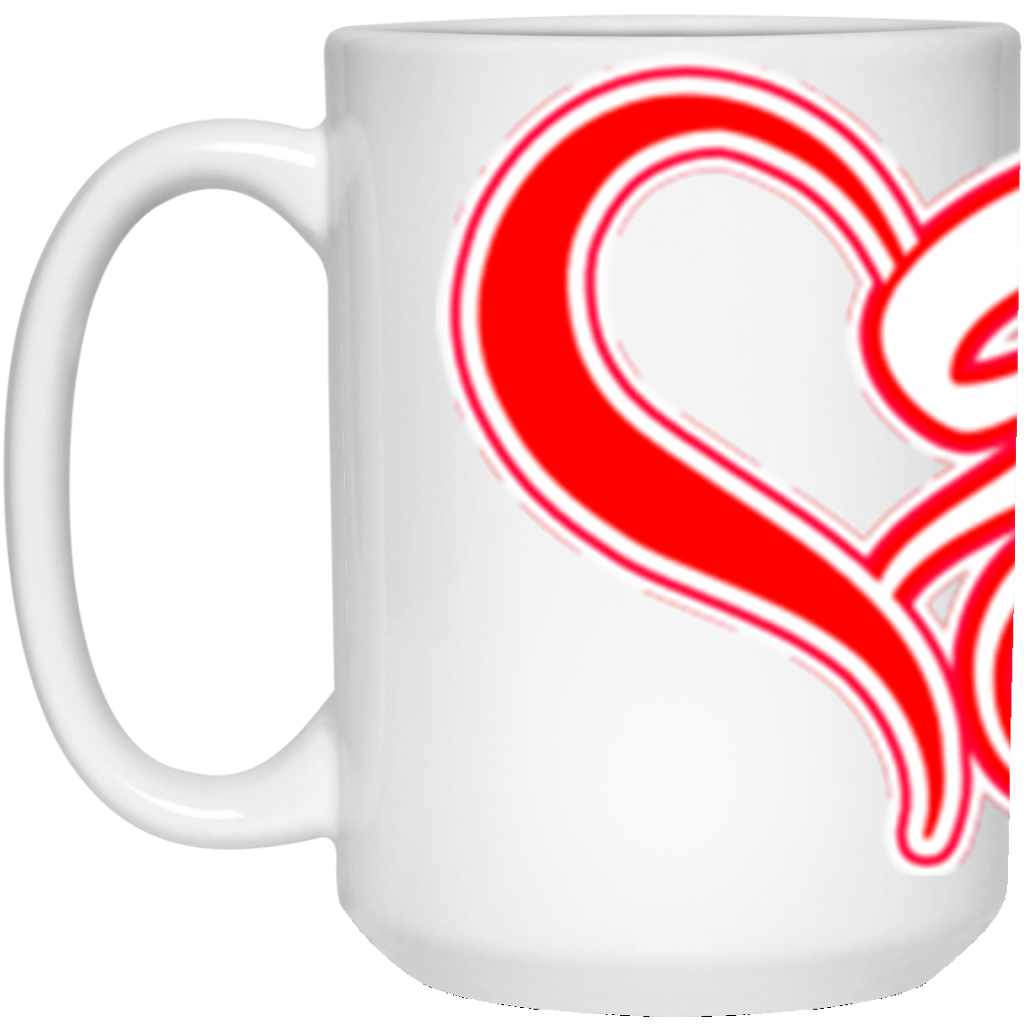 ArtichokeUSA custom design #50. 9ers Love. SF 49ers parody. Sports. 15 oz. White Mug