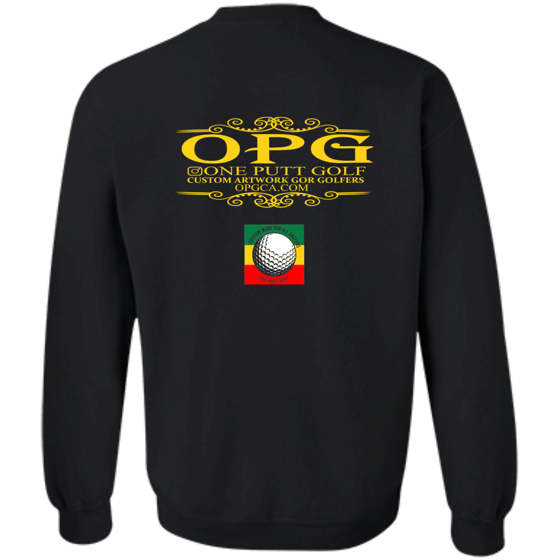 OPG Custom Design #22. One Putt / One Love Parody with Fan Art. Female Edition. Crewneck Pullover Sweatshirt