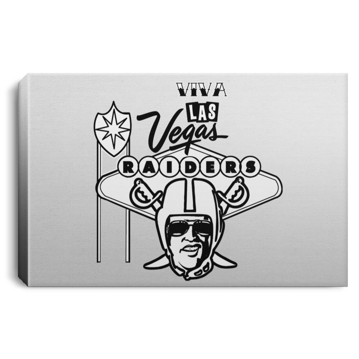ArtichokeUSA Custom Design #32. Las Vegas Raiders Parody Logo. What happens here, stays here. Fan Art. Sports. Landscape Canvas .75in Frame