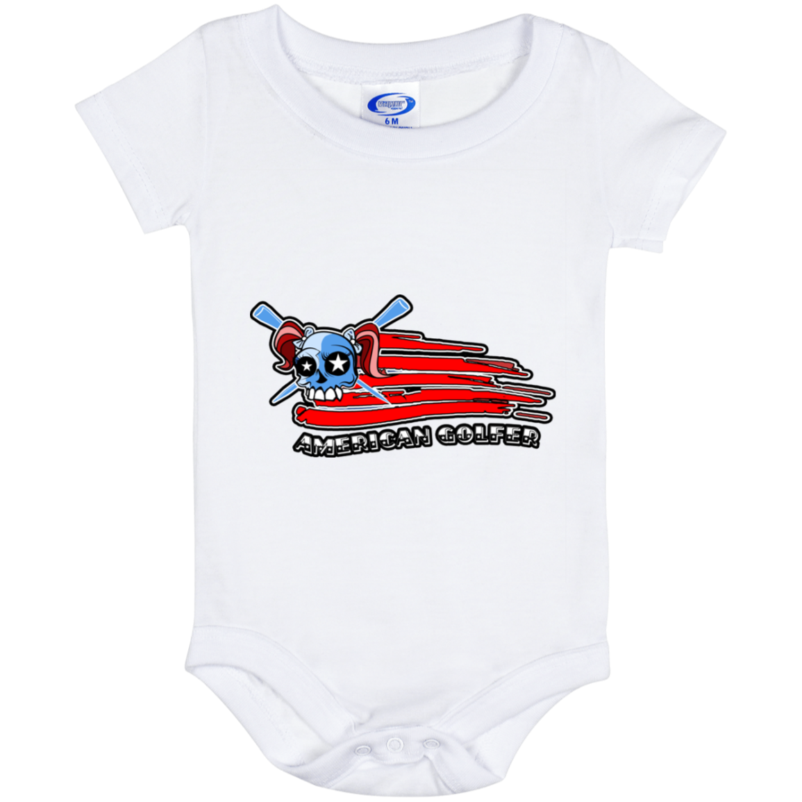 OPG Custom Design #12. American Golfer. Female Edition. Baby Onesie 6 Month
