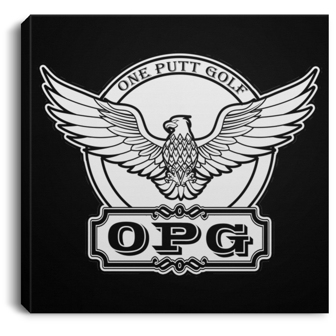 OPG Custom Design #00. OPG - One Putt Golf. Front and Back Design. Square Canvas .75in Frame