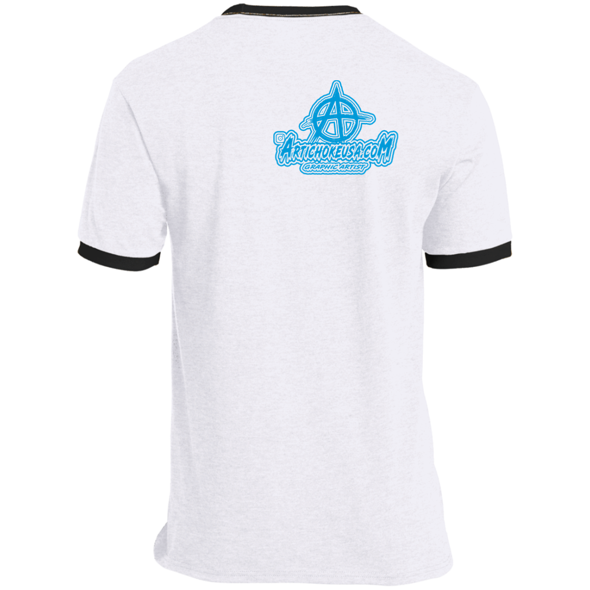 ArtichokeUSA Character and Font design. Let's Create Your Own Team Design Today. My first client Charles. Ringer Tee