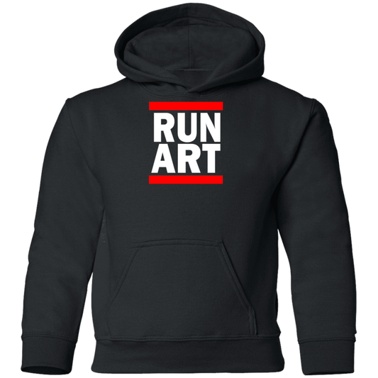 ArtichokeUSA Custom Design. RUN ART.  RUN DMC Parody. Youth Pullover Hoodie