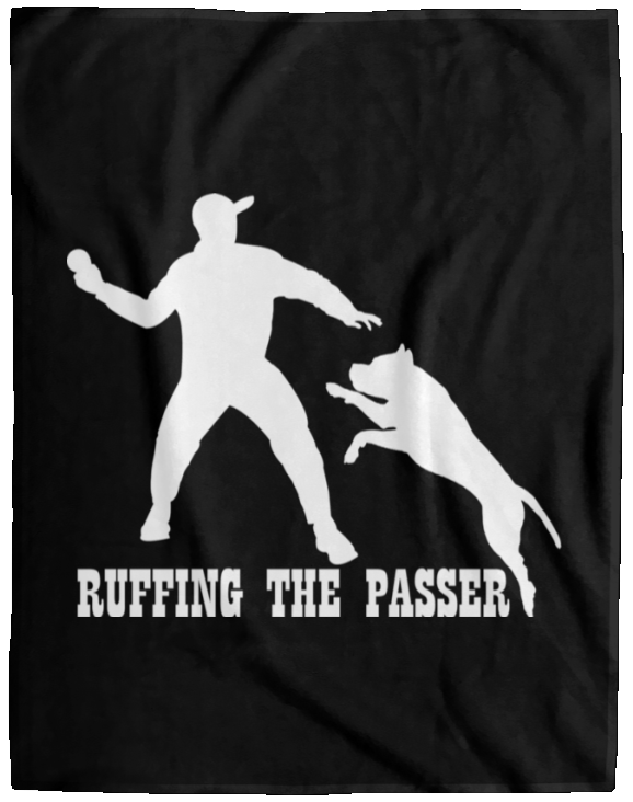 ArtichokeUSA Custom Design. Ruffing the Passer. Pitbull Edition. Male Version. Cozy Plush Fleece Blanket - 60x80