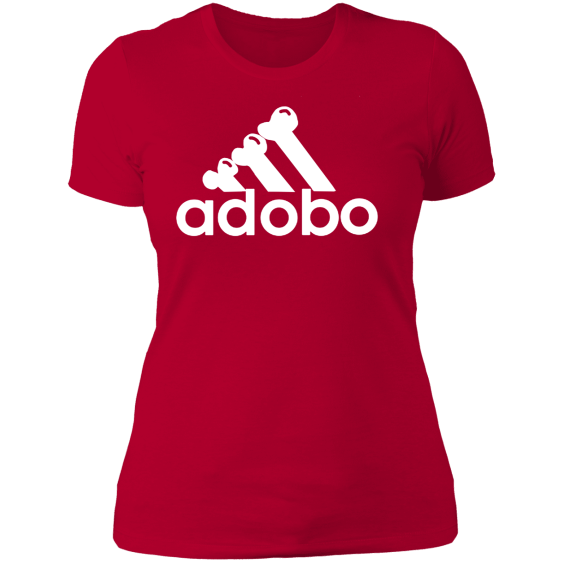 ArtichokeUSA Custom Design. Adobo. Adidas Parody. Ladies' Boyfriend T-Shirt