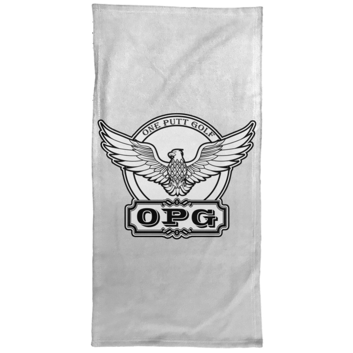 OPG Custom Design #00. OPG - One Putt Golf. Front and Back Design. Hand Towel - 15x30