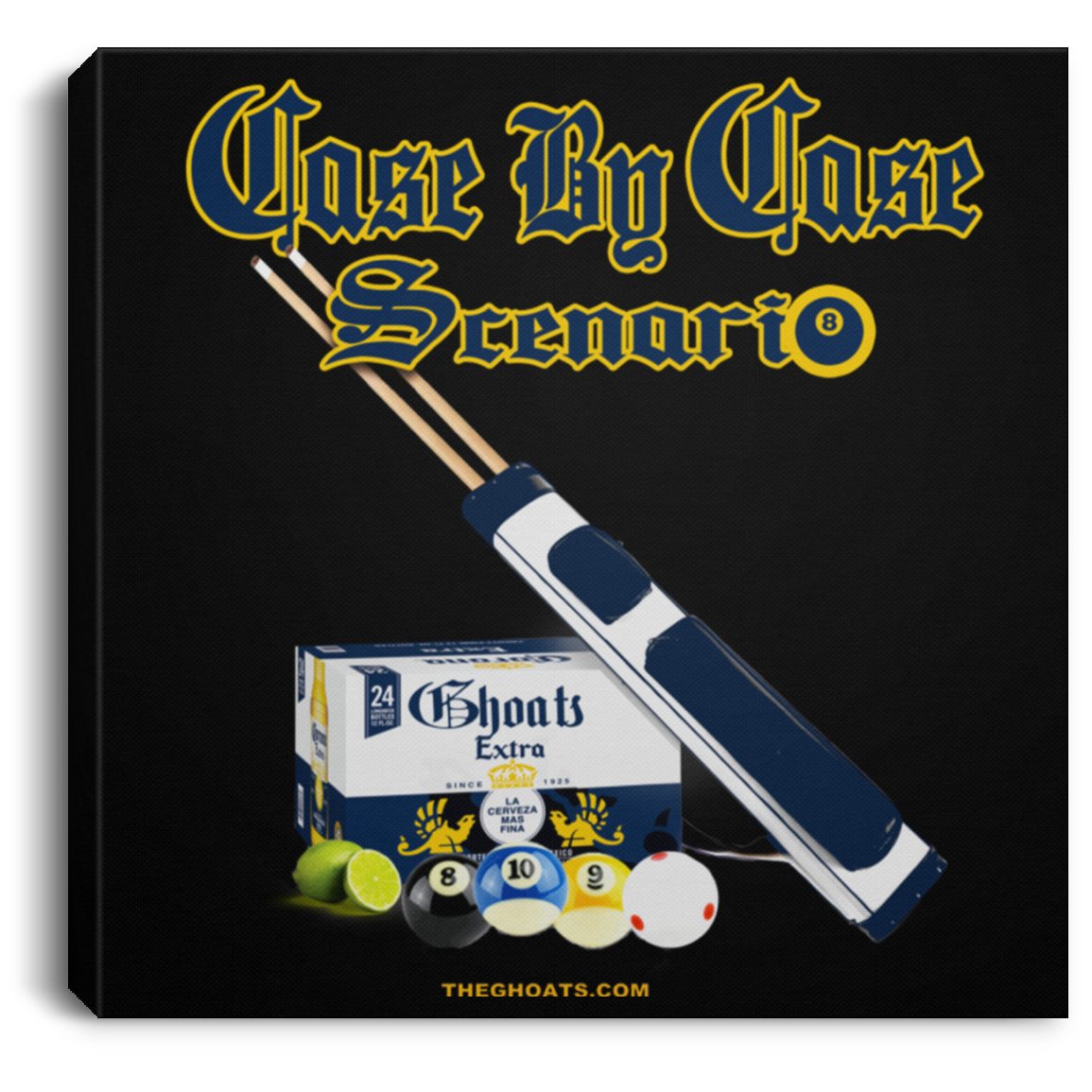 The GHOATS Custom Design. #6 Case by Case Scenario. Square Canvas .75in Frame