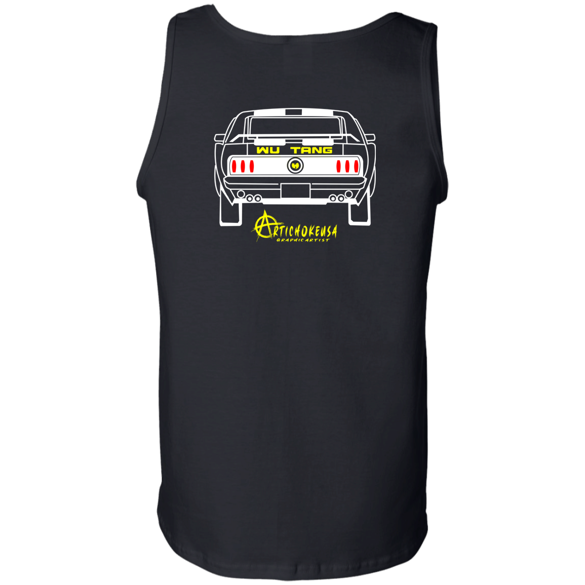 ArtichokeUSA Custom Design. Merican Muscle. Wu-Tang / Mustang Parody. Men's 100% Cotton Tank Top