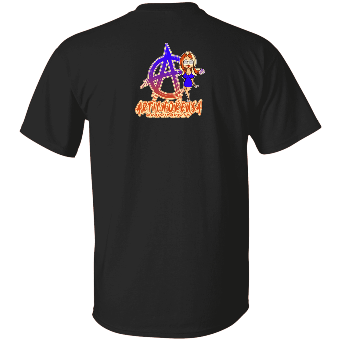 ArtichokeUSA Character and Font Design. Let’s Create Your Own Design Today. Blue Girl. 100% Cotton T-Shirt