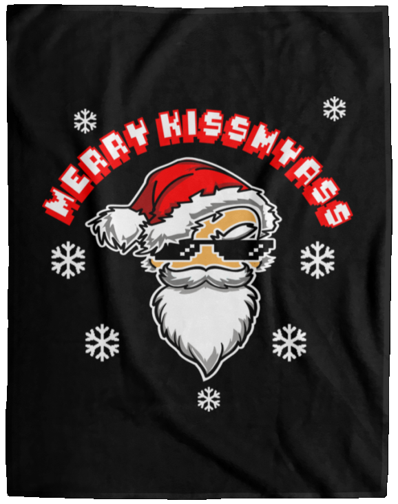 ArtichokeUSA Custom Design. Merry Kiss My Ass. Cozy Plush Fleece Blanket - 60x80