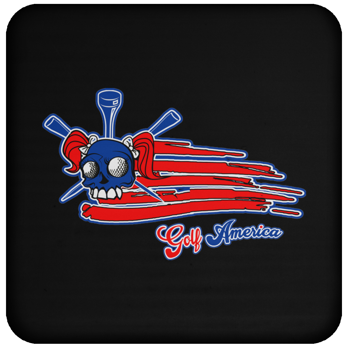 OPG Custom Design #16. Golf America. Female Skull Design. Golf. Coaster