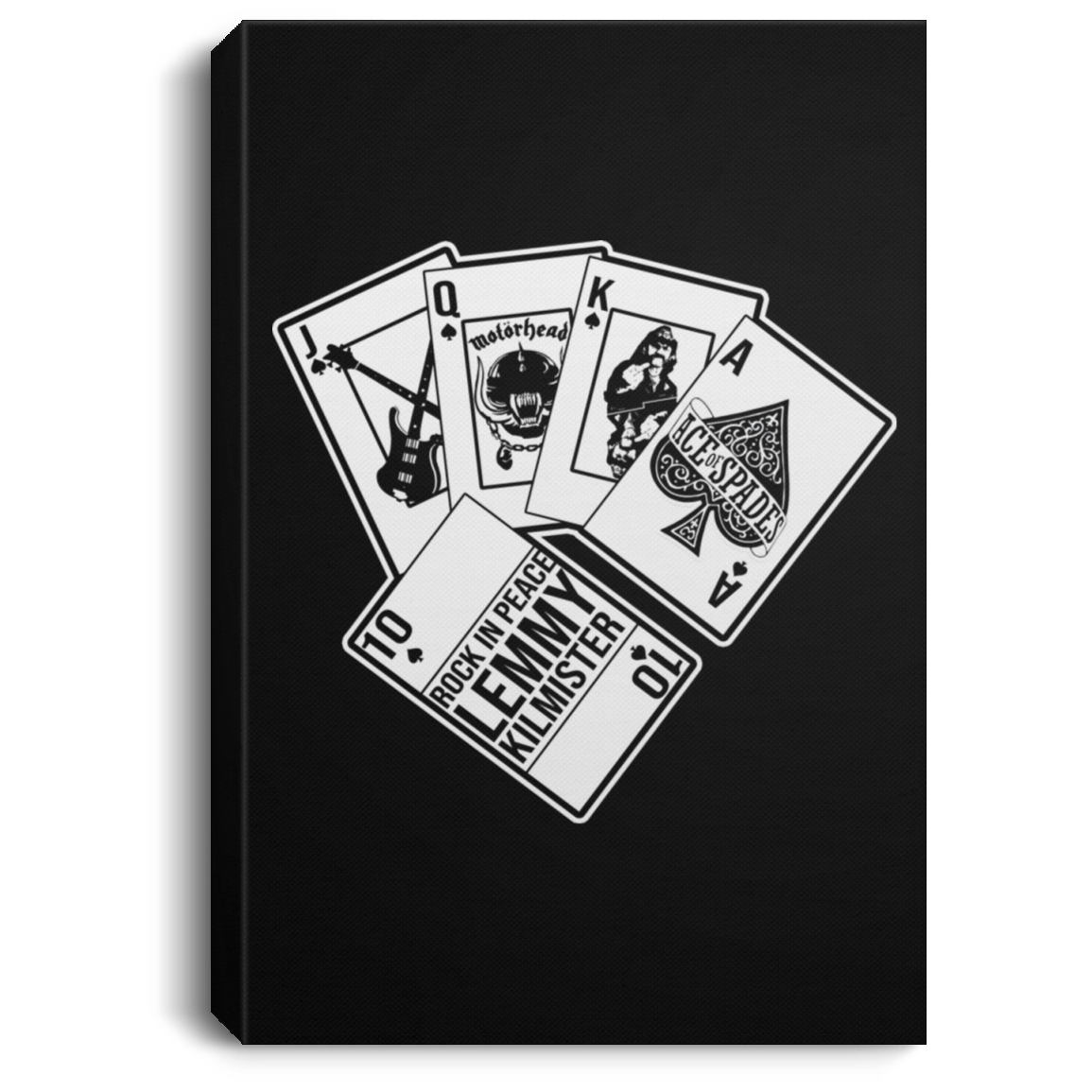 ArtichokeUSA Custom Design #59. Motorhead's Lemmy Kilmister Tribute. RIP. Rock In Peace. Portrait Canvas .75in Frame