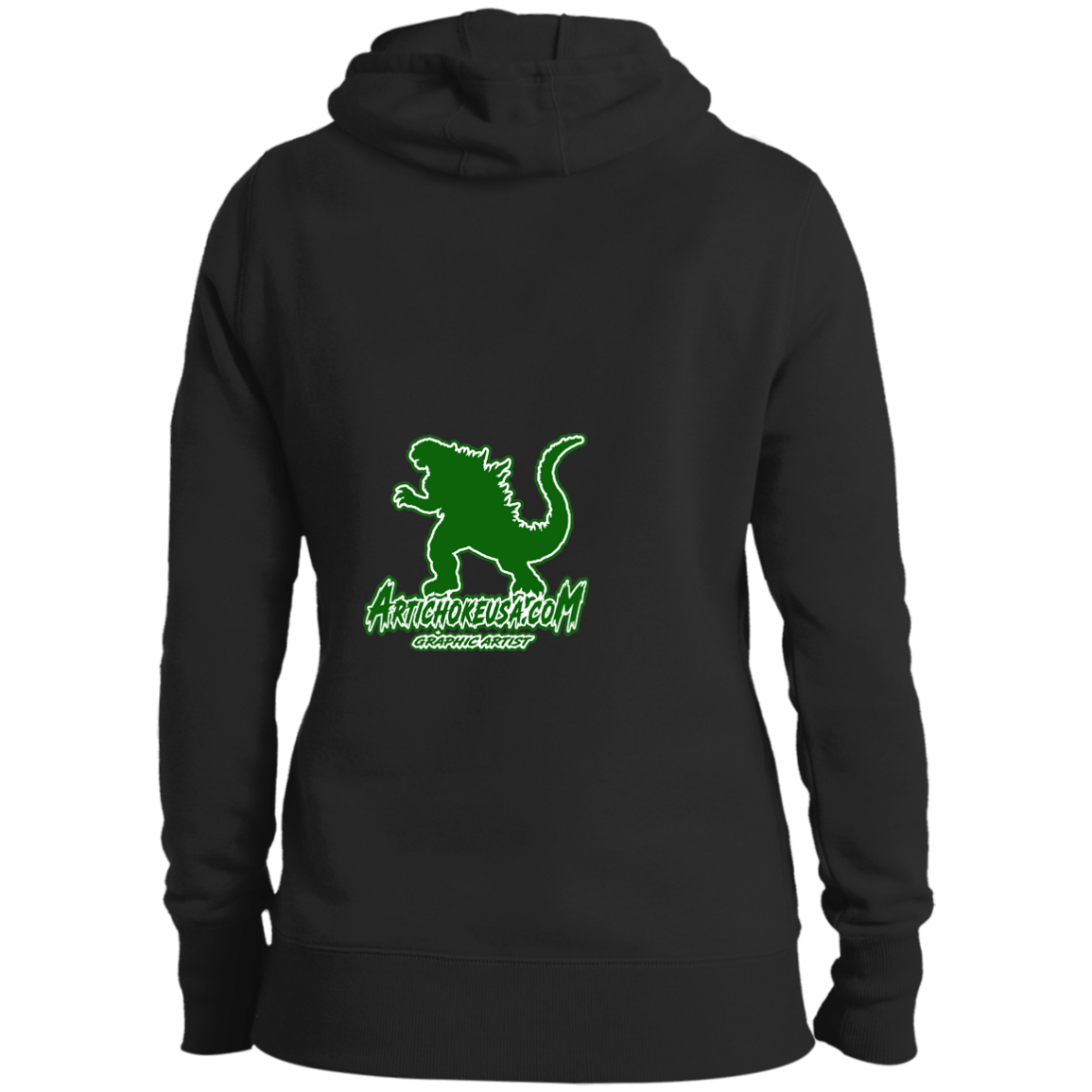 ArtichokeUSA Custom Design. I Heart Kaiju. Fan Art. Ladies' Pullover Hooded Sweatshirt