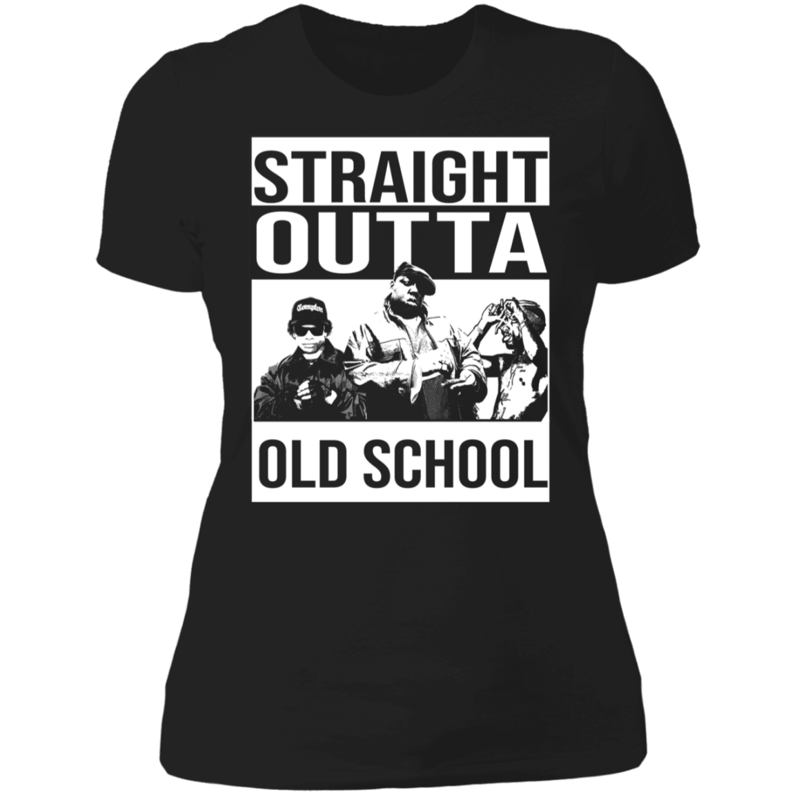 ArtichokeUSA Custom Design. Straight Outta Old School. The GOATs of Rap. Fan Art. Ladies' Boyfriend T-Shirt