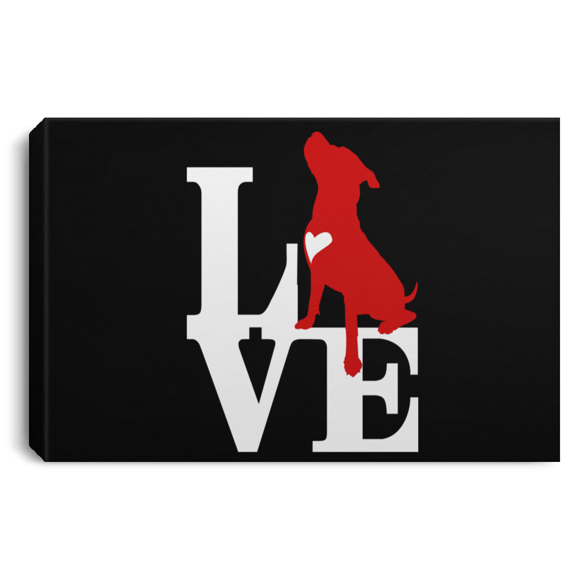 ArtichokeUSA Custom Design. Pitbull Love. Landscape Canvas .75in Frame