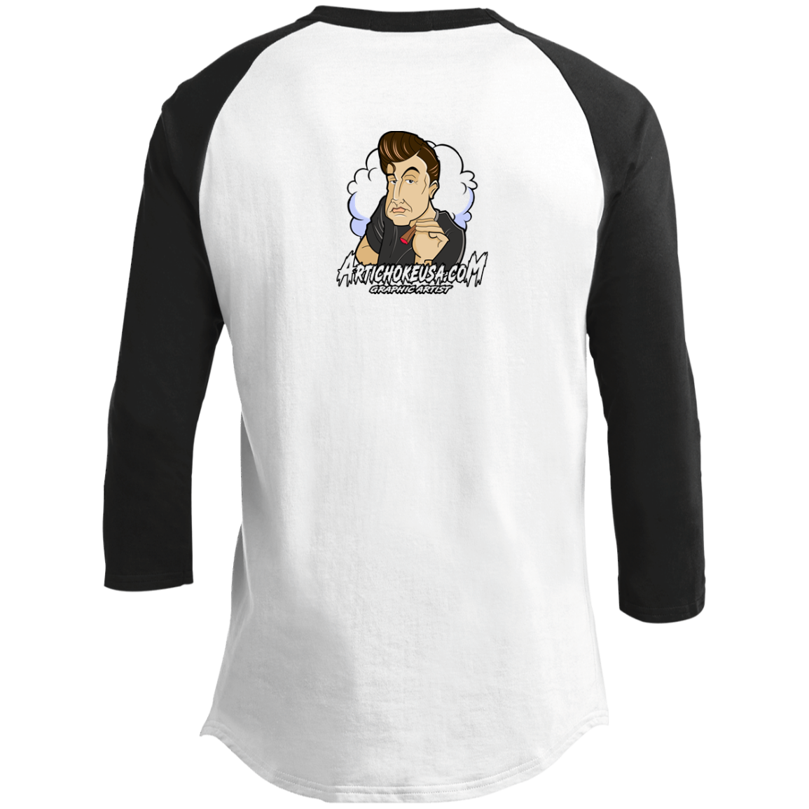 ArtichokeUSA Custom Design. Innovation. Elon Musk Parody Fan Art. Men's 3/4 Raglan Sleeve Shirt