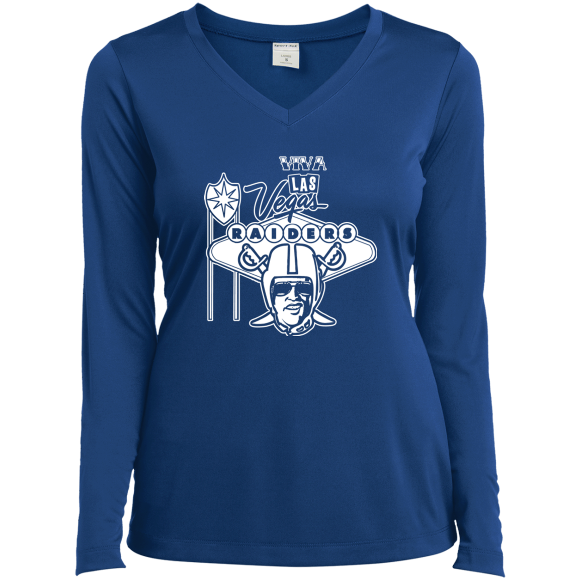 ArtichokeUSA Custom Design. Las Vegas Raiders. Las Vegas / Elvis Presley Parody Fan Art. Let's Create Your Own Team Design Today. Ladies’ Long Sleeve Performance V-Neck Tee