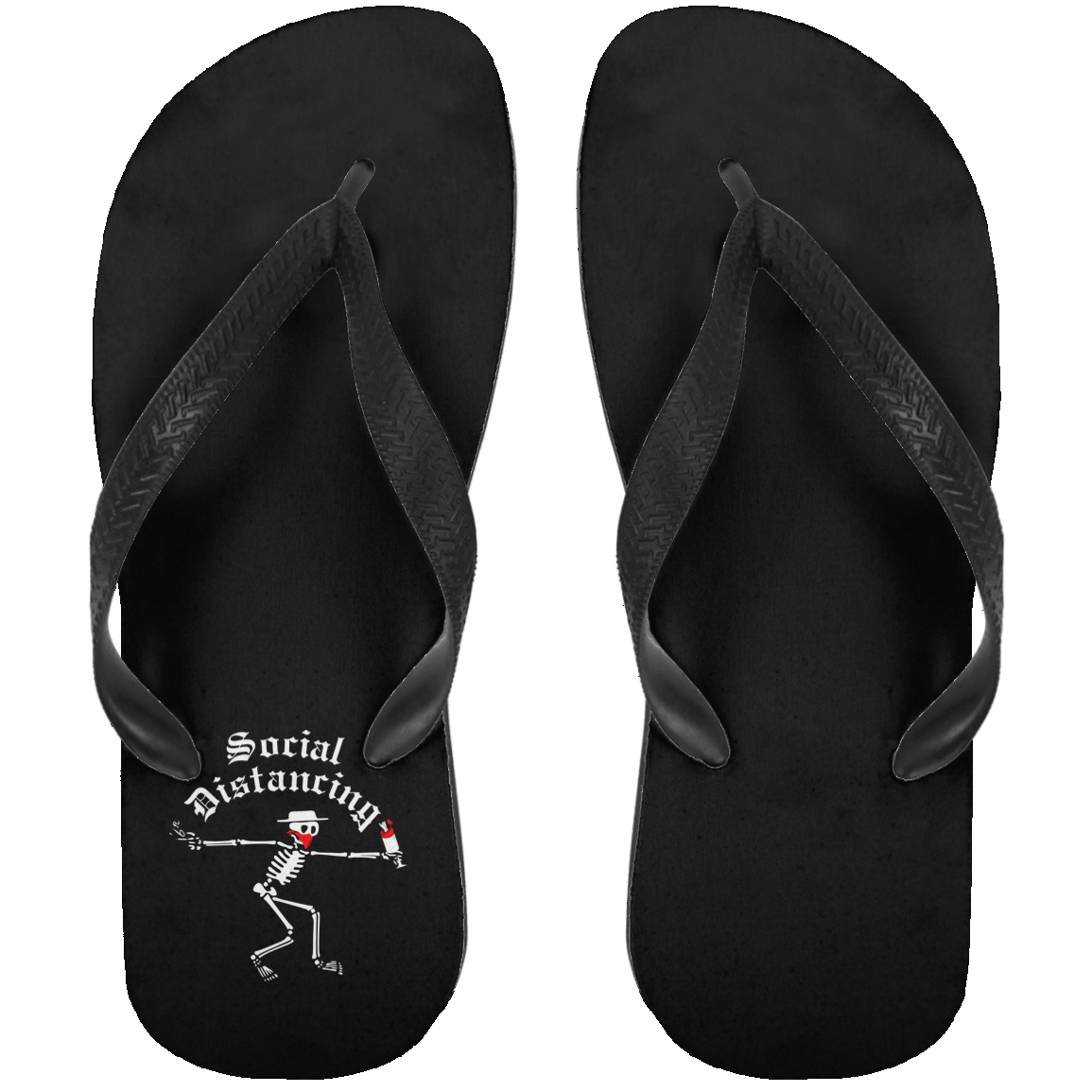 ArtichokeUSA Custom Design. Social Distancing. Social Distortion Parody. Adult Flip Flops