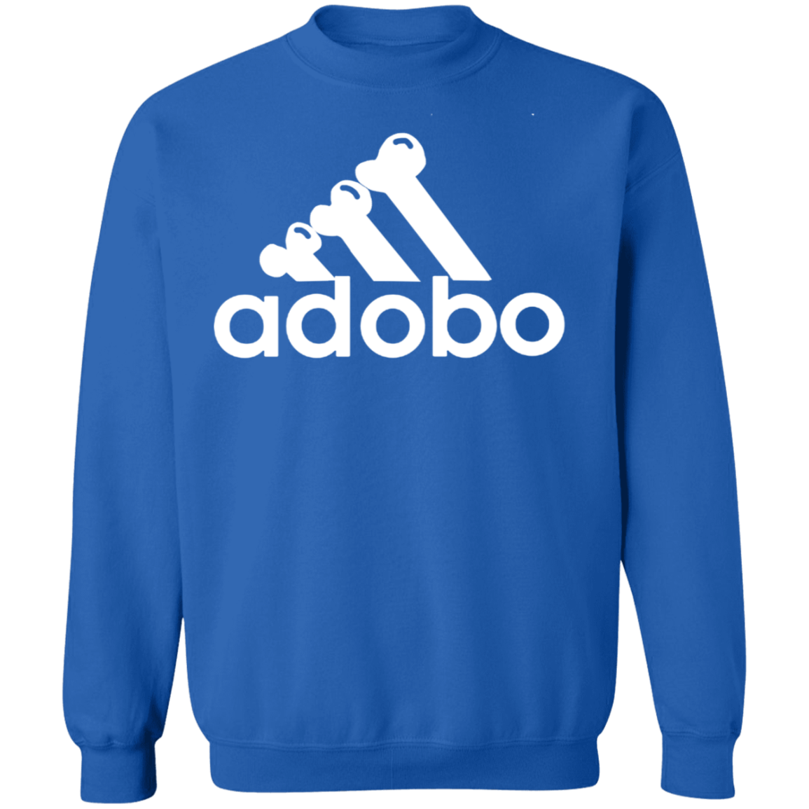 ArtichokeUSA Custom Design. Adobo. Adidas Parody. Crewneck Pullover Sweatshirt