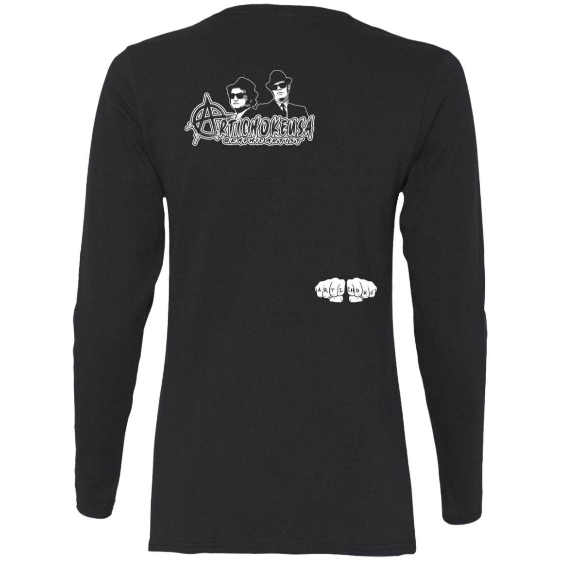 ArtichokeUSA Custom Design. The Good Ole Boys. Blues Brothers Fan Art. Ladies' 100% Cotton Long Sleeve T-Shirt