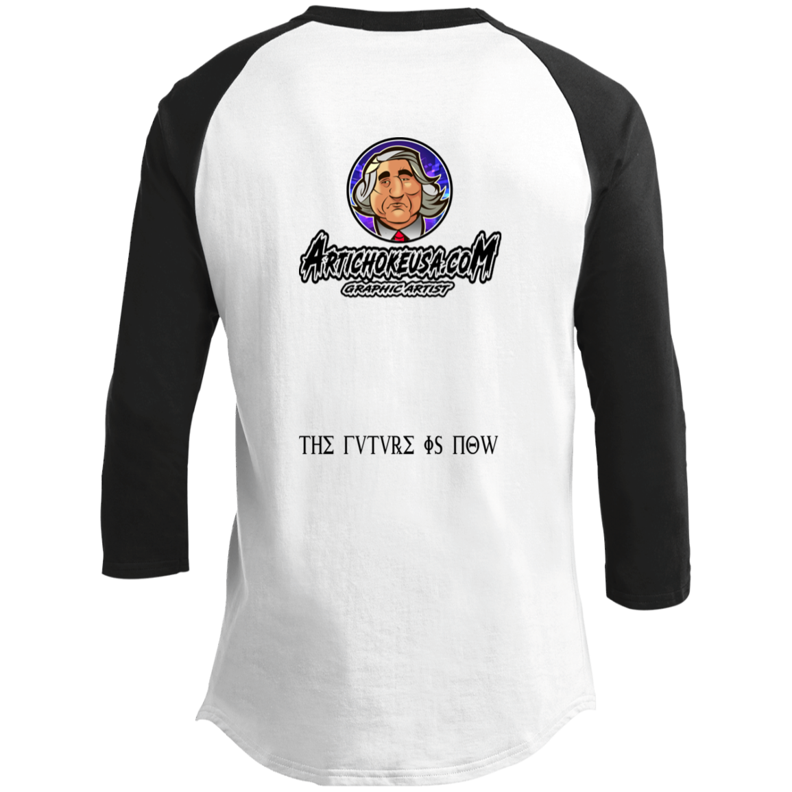 ArtichokeUSA Custom Design. Michio Kaku Fan Art. Youth 3/4 Raglan Sleeve Shirt