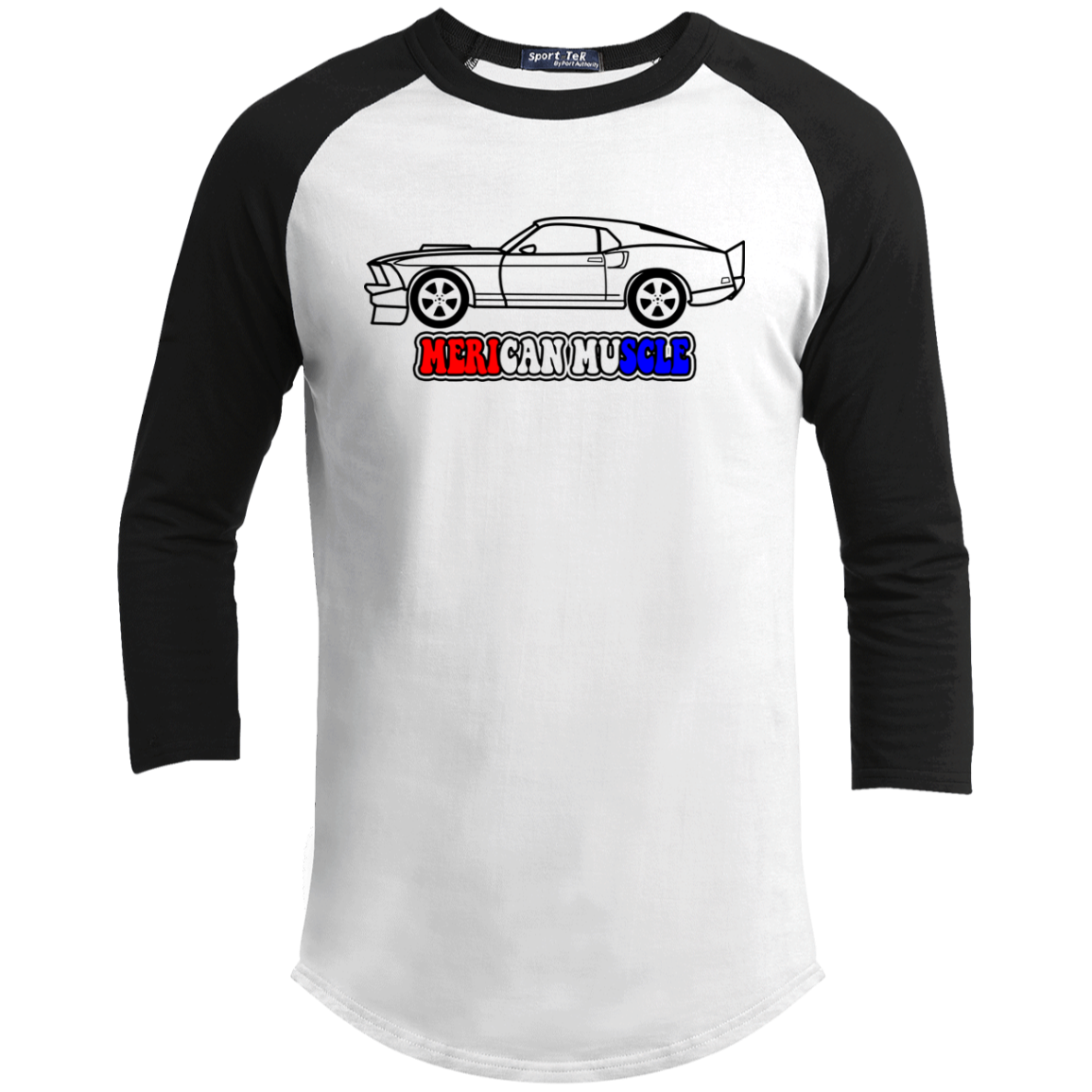 ArtichokeUSA Custom Design. Merican Muscle. Wu-Tang / Mustang Parody. Youth 3/4 Raglan Sleeve Shirt