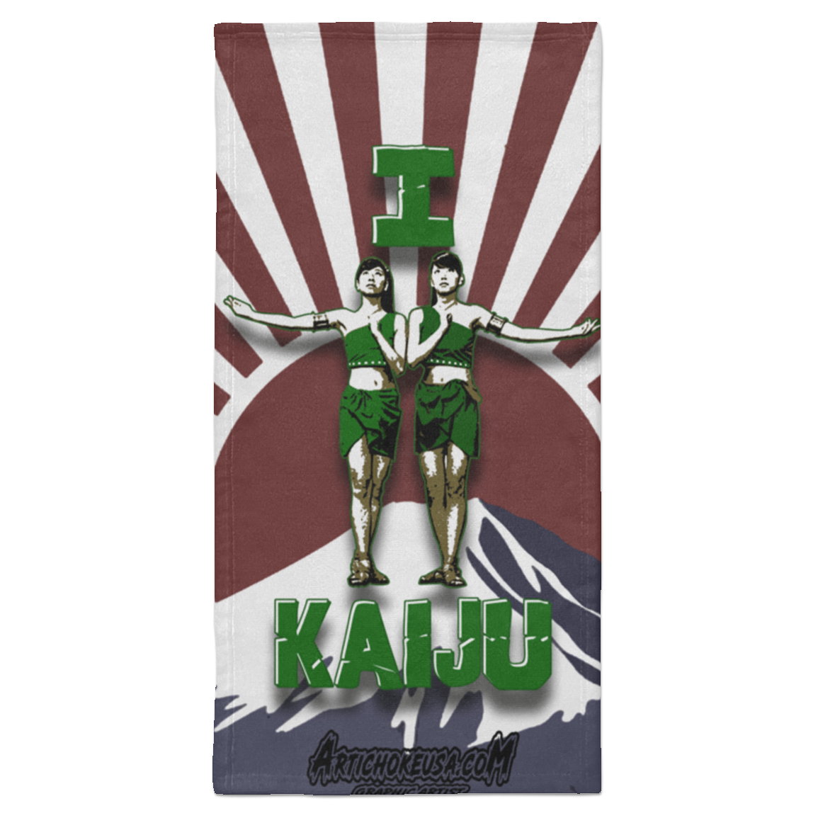 ArtichokeUSA Custom Design. I Heart Kaiju. Fan Art. Towel - 15x30