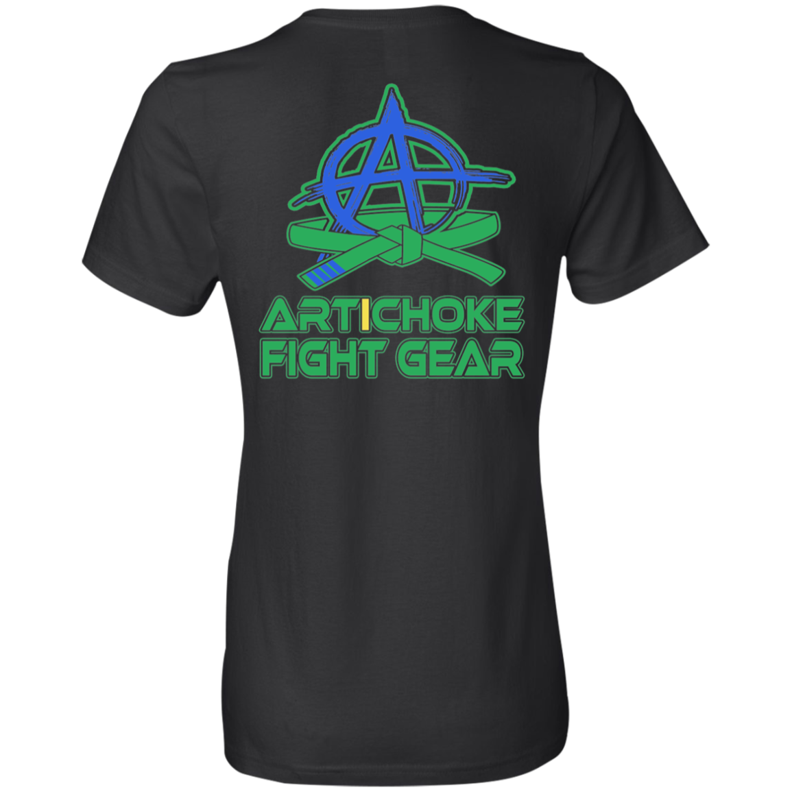 Artichoke Fight Gear Custom Design #5. BJJ MLB Brazil Flag Colors. Parody v2. Ladies' 100% combed ringspun cotton