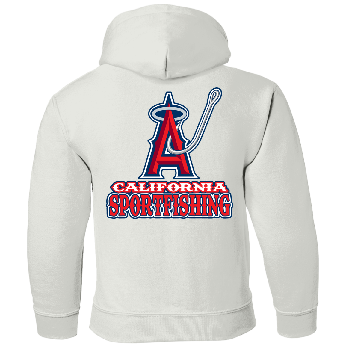 ArtichokeUSA Custom Design. Anglers. Southern California Sports Fishing. Los Angeles Angels Parody. Youth Pullover Hoodie