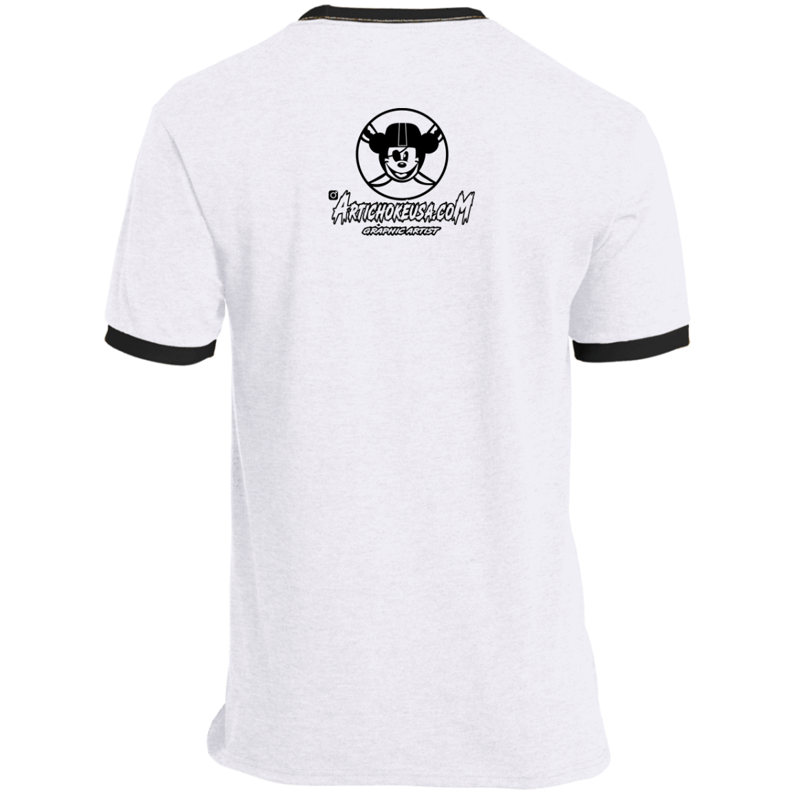 ArtichokeUSA Custom Design. Las Vegas Raiders & Mickey Mouse Mash Up. Fan Art. Parody. Ringer Tee