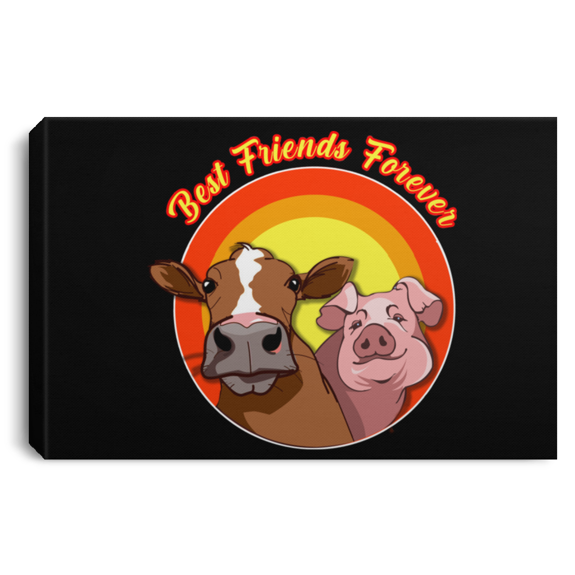ArtichokeUSA Custom Design. Best Friends Forever. Bacon Cheese Burger. Landscape Canvas .75in Frame