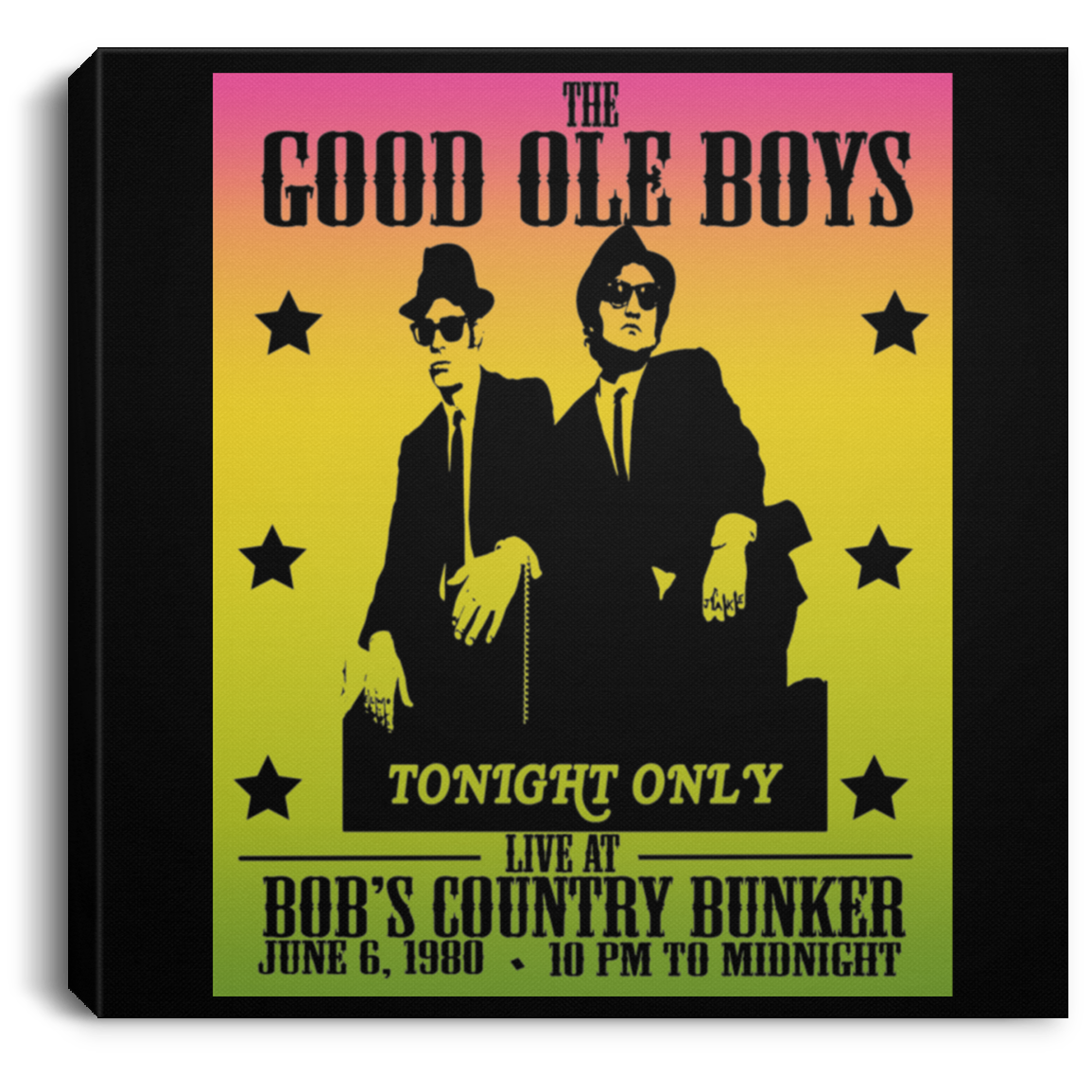 ArtichokeUSA Custom Design. The Good Ole Boys. Blues Brothers Fan Art. Square Canvas .75in Frame