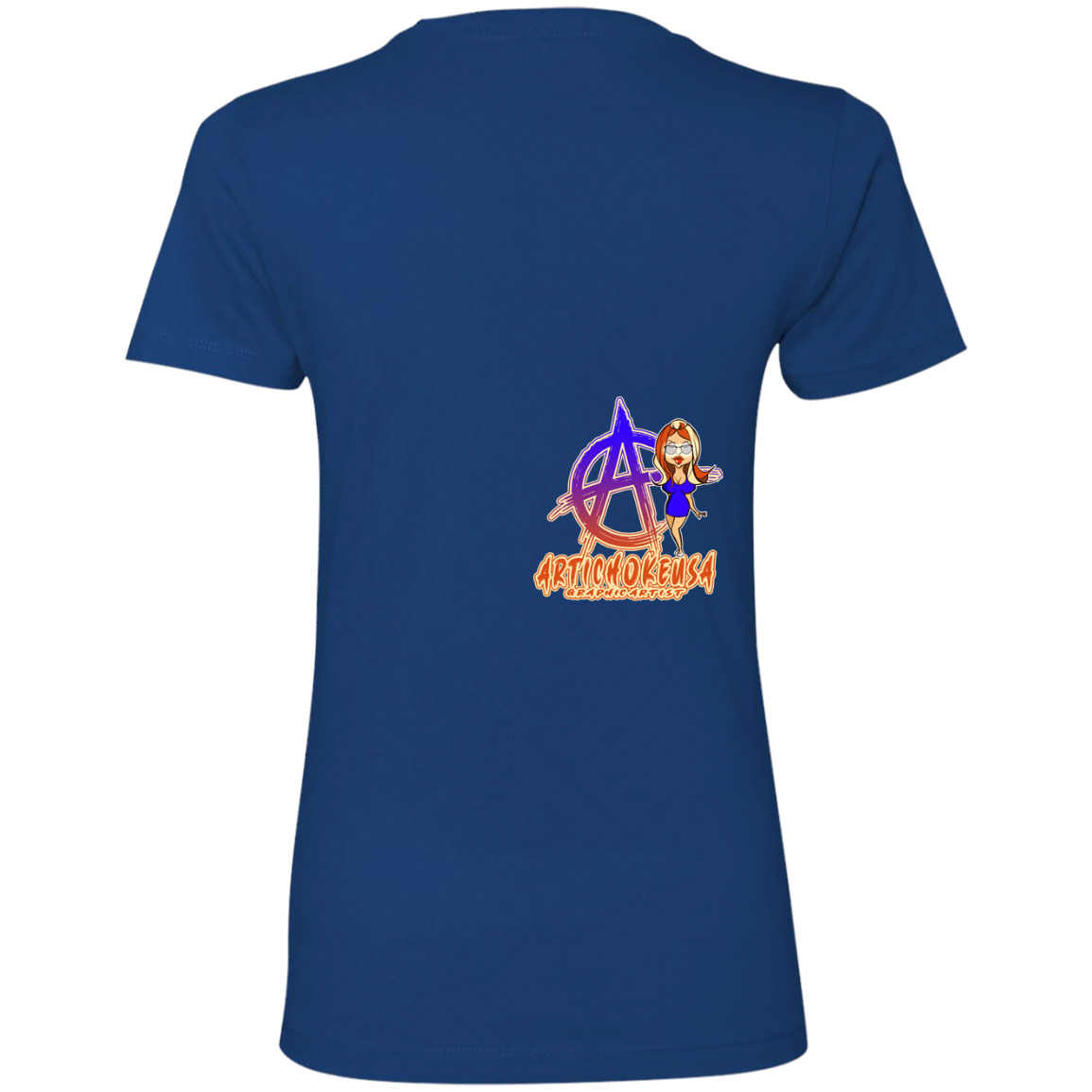 ArtichokeUSA Character and Font Design. Let’s Create Your Own Design Today. Blue Girl. Ladies' Boyfriend T-Shirt