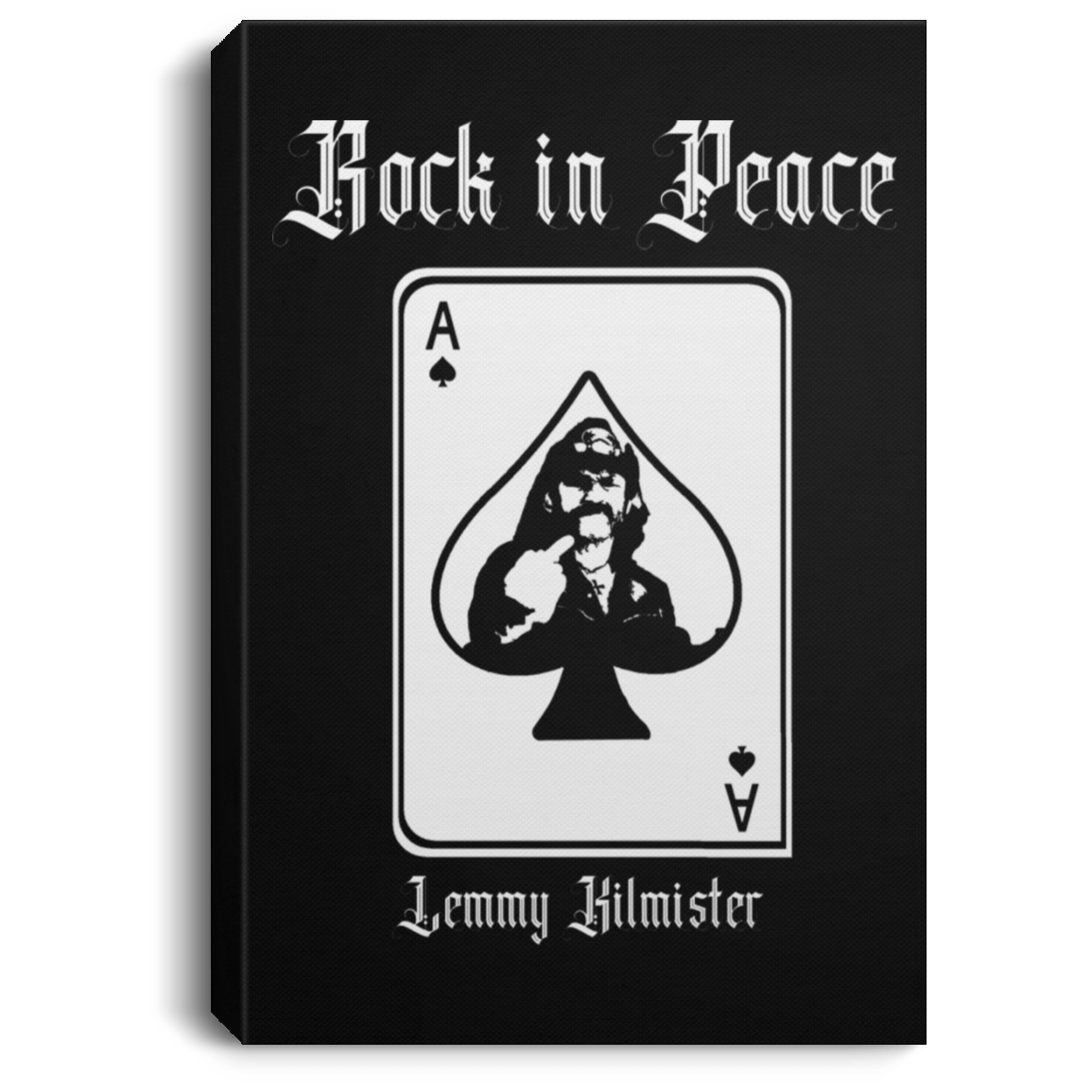 ArtichokeUSA Custom Design. Lemmy Kilmister "Ace of Spades" Tribute Fan Art Version 2 of 2. Portrait Canvas .75in Frame