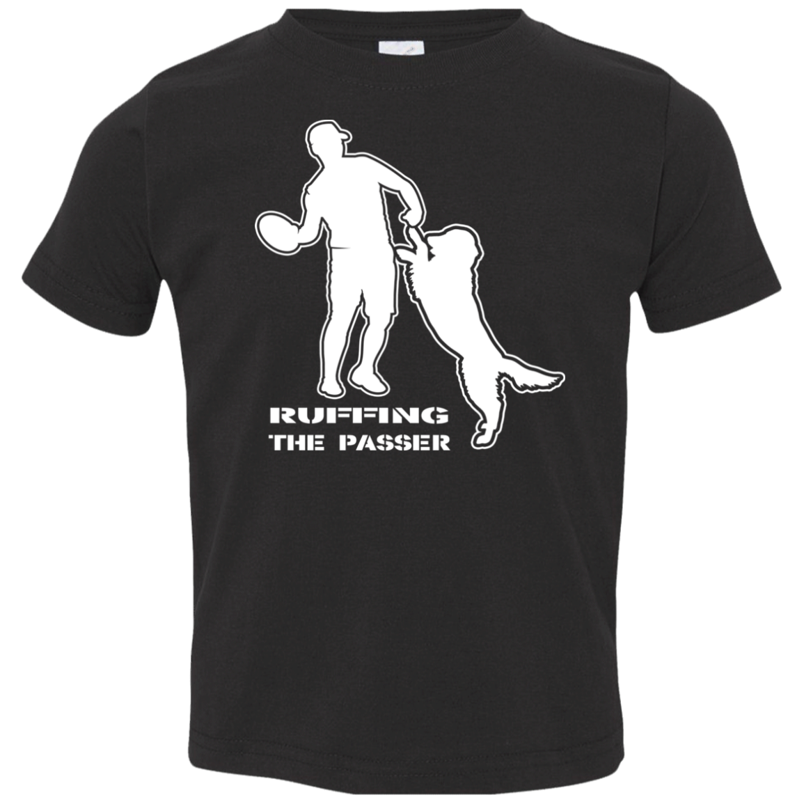 ArtichokeUSA Custom Design. Ruffing the Passer. Golden Lab Edition. Toddler Jersey T-Shirt