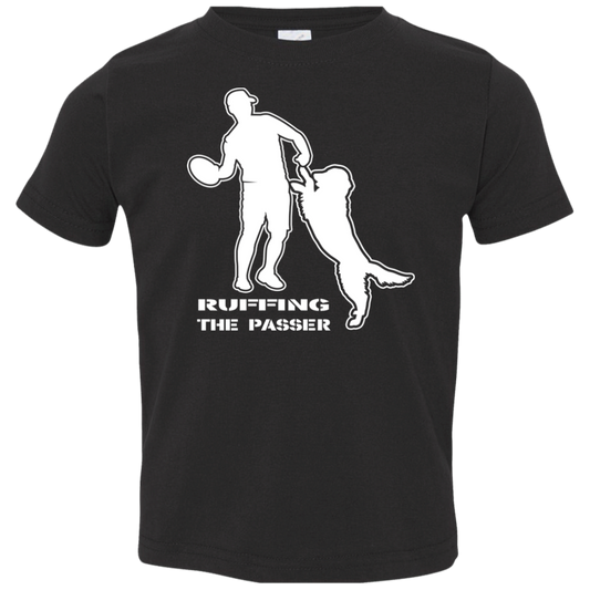 ArtichokeUSA Custom Design. Ruffing the Passer. Golden Lab Edition. Toddler Jersey T-Shirt