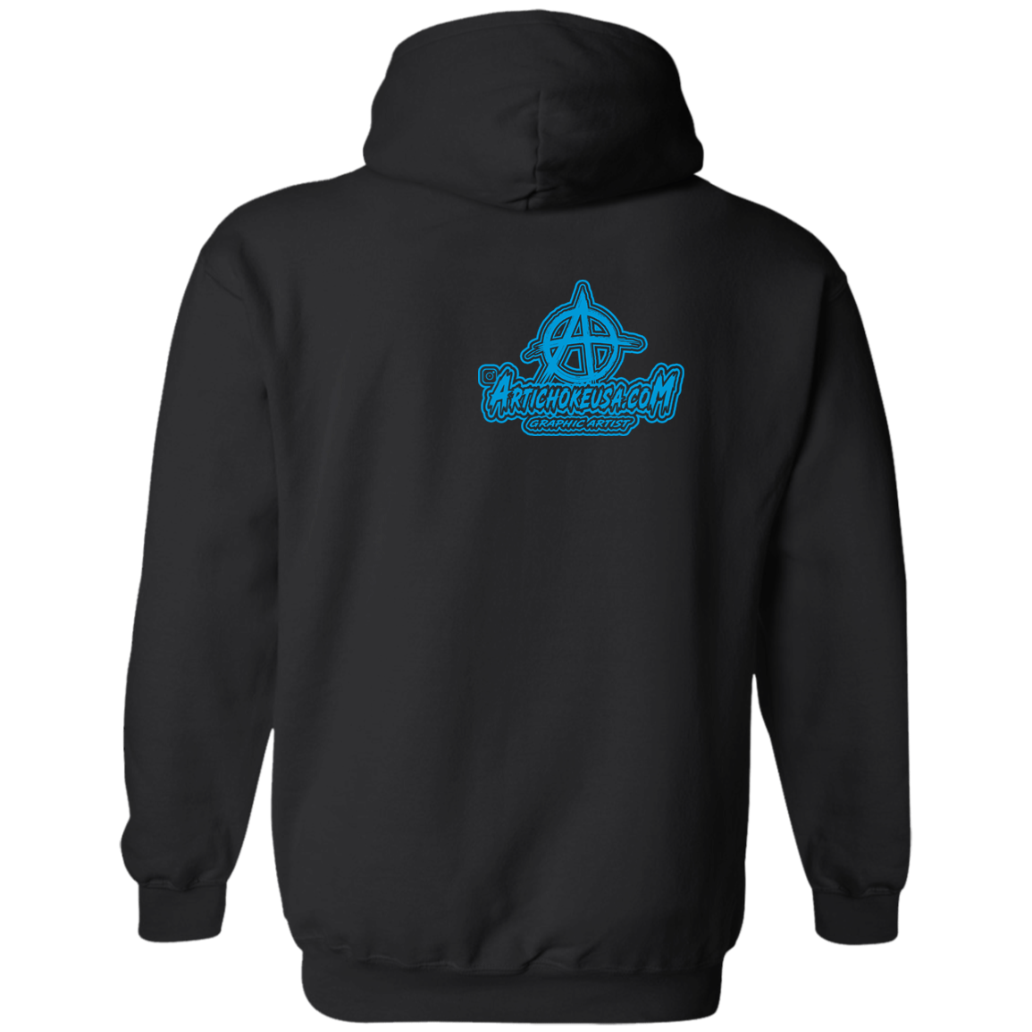 ArtichokeUSA Character and Font design. Let's Create Your Own Team Design Today. My first client Charles. Basic Pullover Hoodie