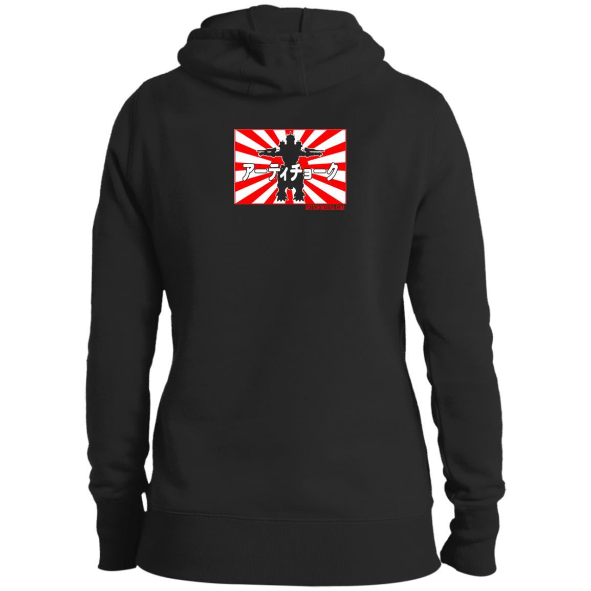 ArtichokeUSA Custom Design. Fan Art Godzilla/Mecha Godzilla. Ladies' Pullover Hooded Sweatshirt