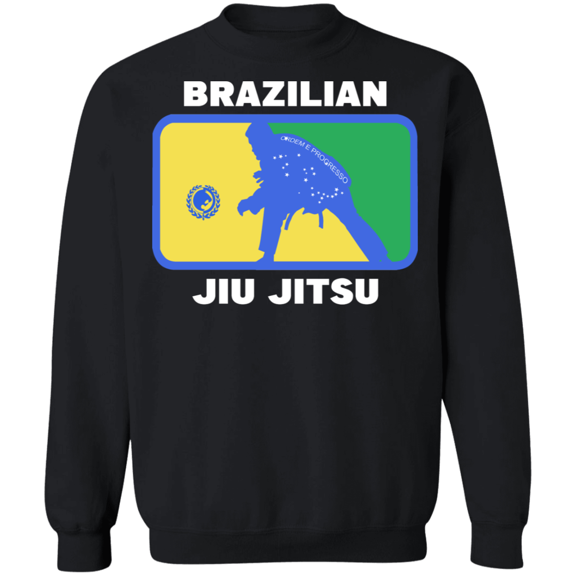 Artichoke Fight Gear Custom Design #5. BJJ MLB Brazil Flag Colors. Parody v2. Crewneck Sweatshirt