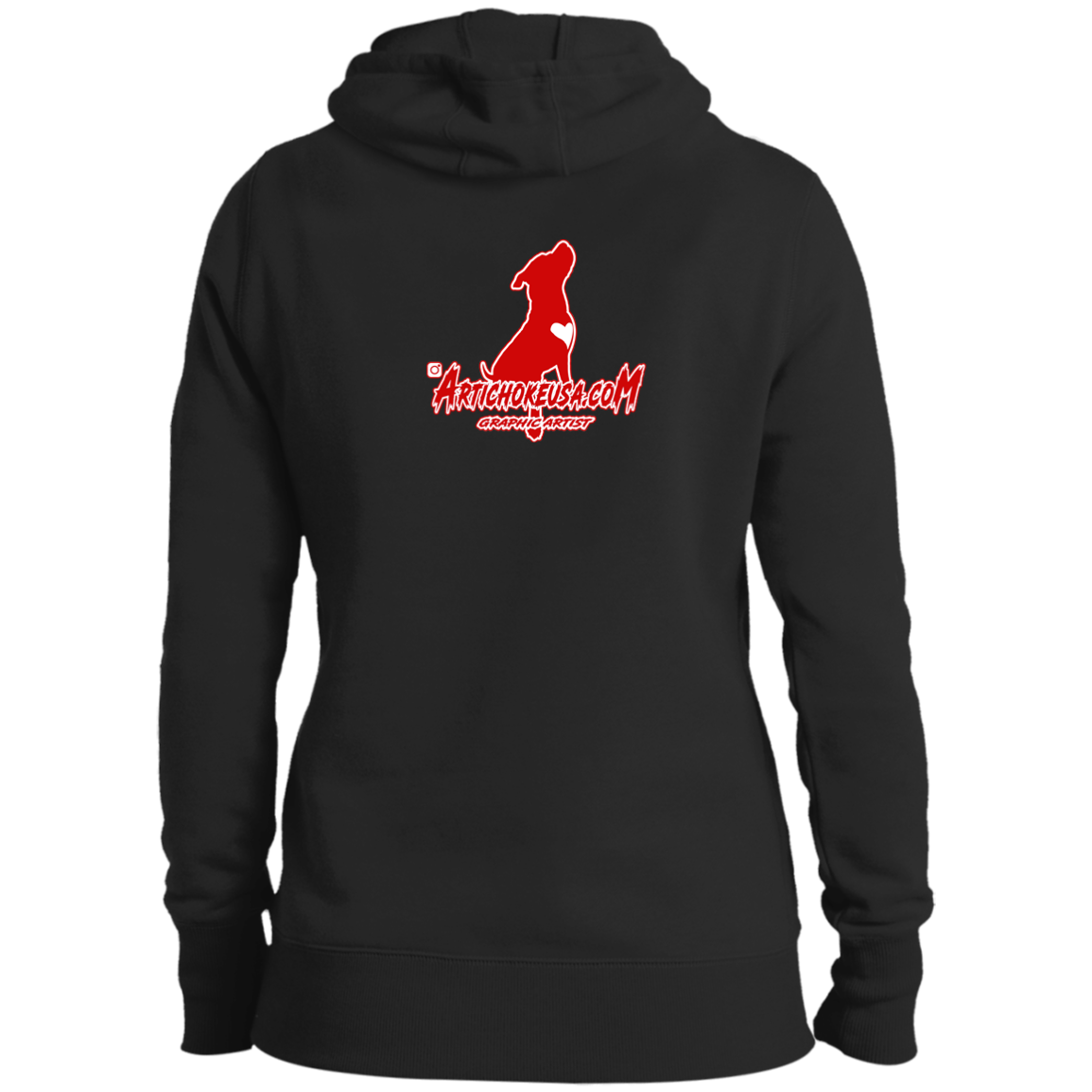ArtichokeUSA Custom Design. Pitbull Love. Ladies' Pullover Hooded Sweatshirt