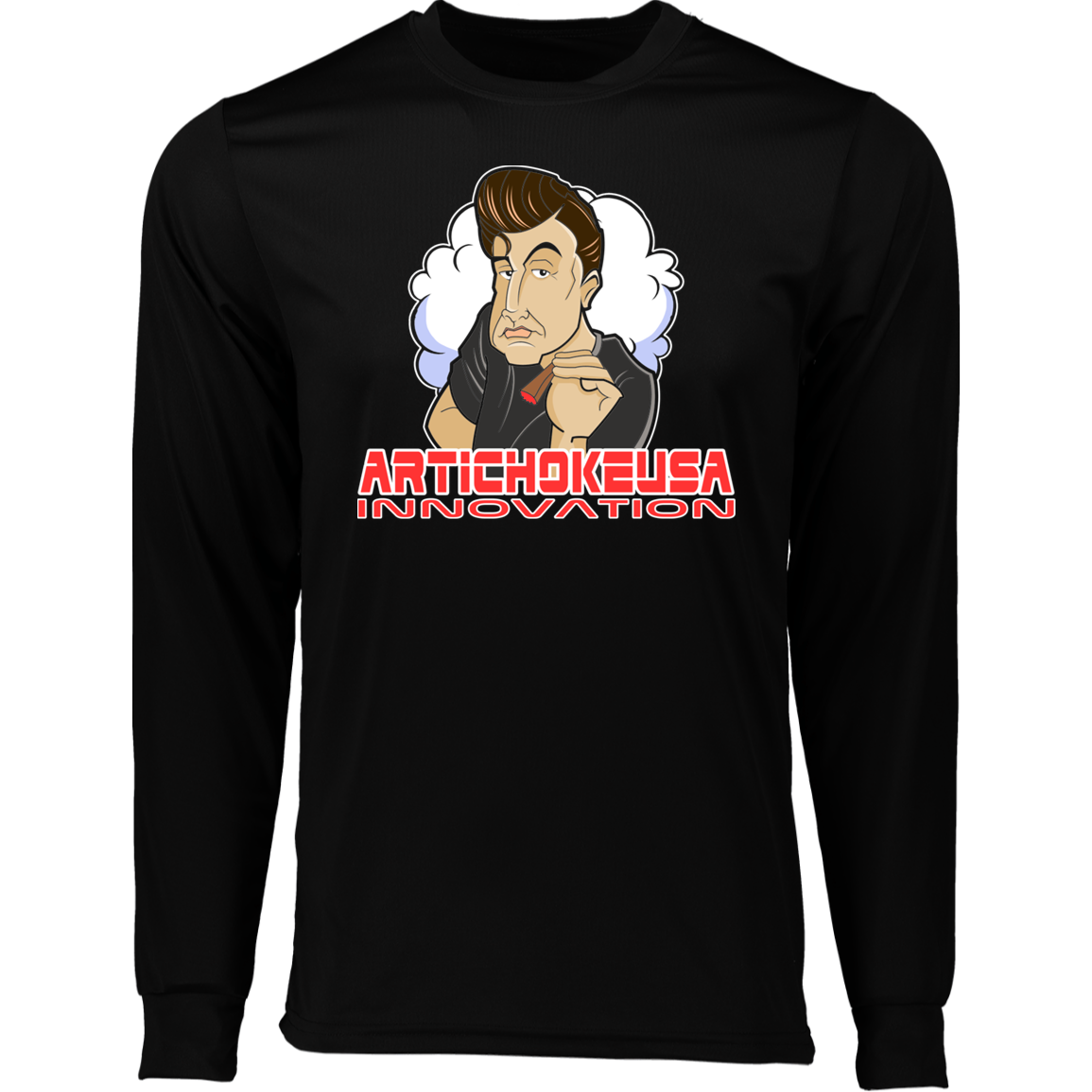 ArtichokeUSA Custom Design. Innovation. Elon Musk Parody Fan Art. Long Sleeve Moisture-Wicking Tee