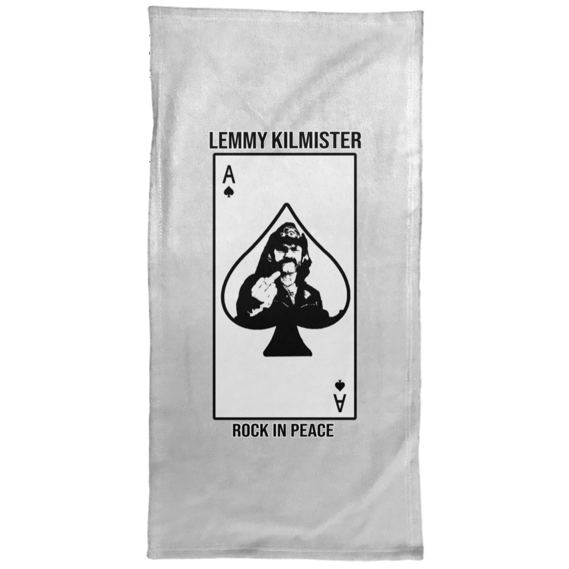 ArtichokeUSA Custom Design #59. Motorhead's Lemmy Kilmister Tribute. RIP. Rock In Peace. Hand Towel - 15x30